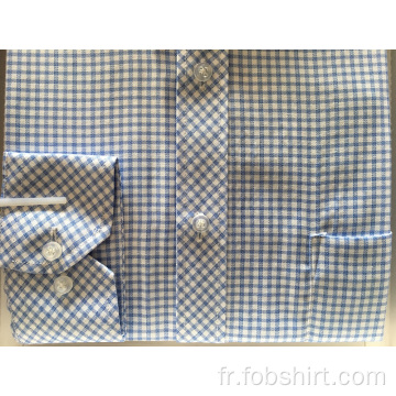 Chemise homme teinte en fil de haute qualité